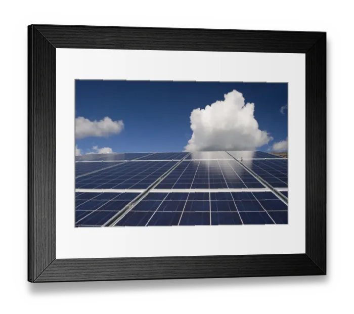 Framed Print : Solar panels and sky Framed Print : Solar panels and sky