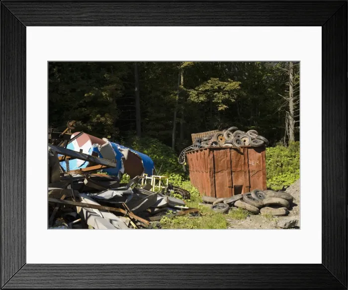 Framed Print : Material for recycling