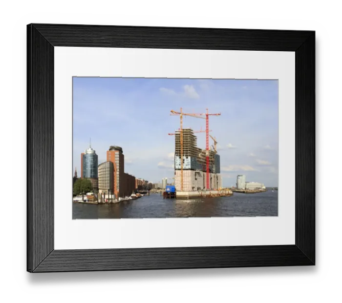 Framed Print : HafenCity with the construction site of the Elbe Philharmonic Hall, Hamburg, Germany, Europe Framed Print : HafenCity with the construction site of the Elbe Philharmonic Hall, Hamburg, Germany, Europe