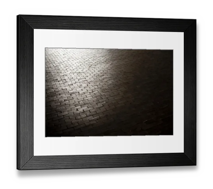 Framed Print : Wood-block paving