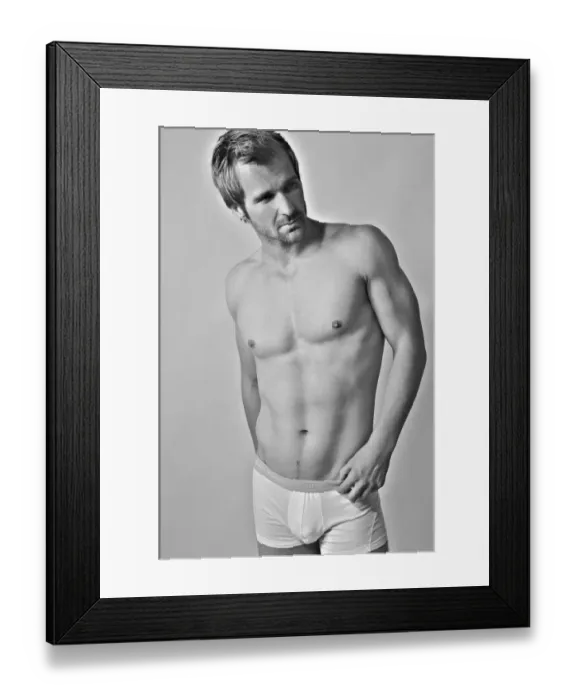 Framed Print : Athletic man wearing underwear Framed Print : Athletic man wearing underwear