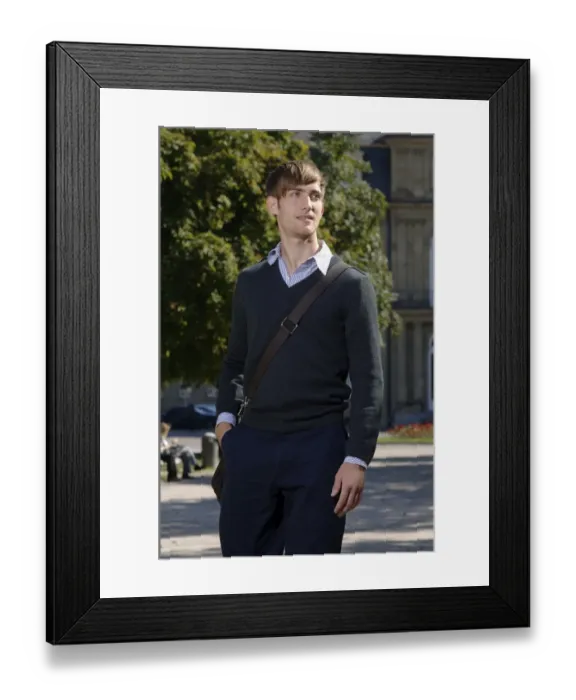 Framed Print : Young man wearing elegant clothing with a bag over his shoulder in front of the New Palace in Stuttgart, Baden-Wuerttemberg, Germany, Europe Framed Print : Young man wearing elegant clothing with a bag over his shoulder in front of the New Palace in Stuttgart, Baden-Wuerttemberg, Germany, Europe
