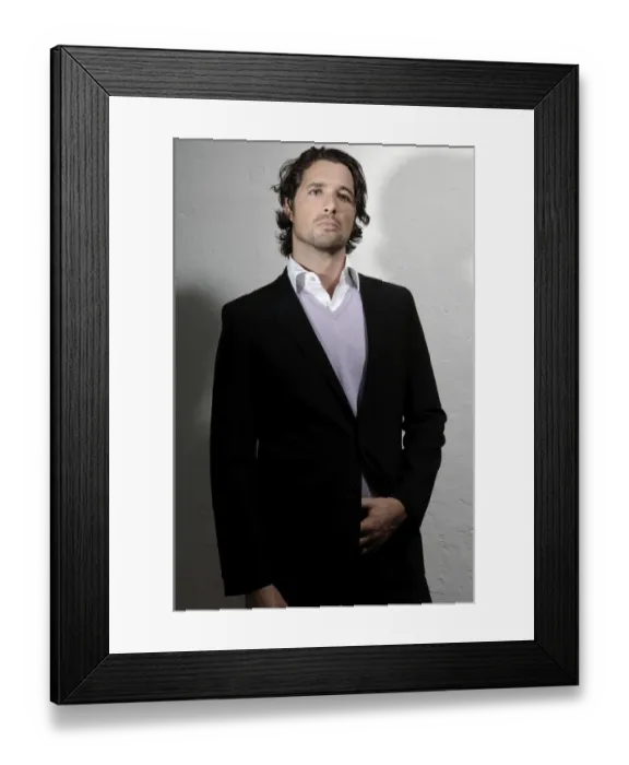 Framed Print : Man, early 30s, wearing fashionable clothes Framed Print : Man, early 30s, wearing fashionable clothes