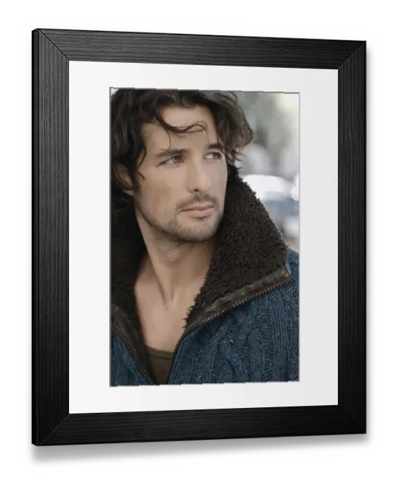 Framed Print : Portrait of a dark-haired, long haired man in his early thirties Framed Print : Portrait of a dark-haired, long haired man in his early thirties