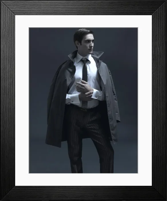 Framed Print : Fashion shot of a man in a suit and jacket Framed Print : Fashion shot of a man in a suit and jacket