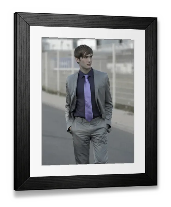 Framed Print : Man in suit in an industrial area Framed Print : Man in suit in an industrial area