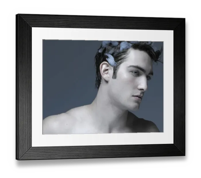 Framed Print : Beauty portrait of a young man washing his hair Framed Print : Beauty portrait of a young man washing his hair