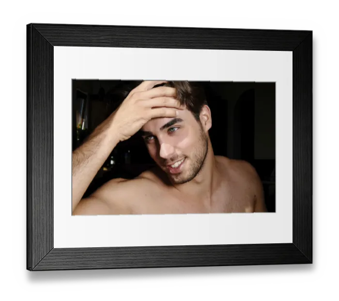 Framed Print : Portrait of a young man in sunlight, beauty shot Framed Print : Portrait of a young man in sunlight, beauty shot