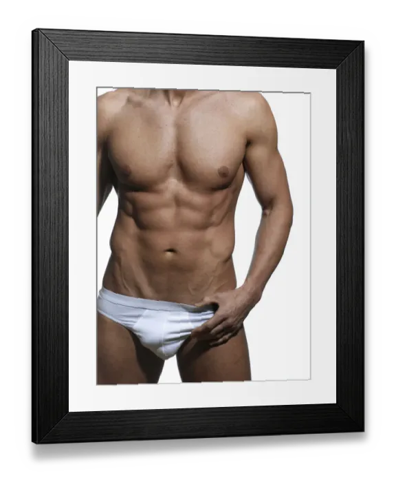 Framed Print : Athletic man, chest, front, chest, abdomen Framed Print : Athletic man, chest, front, chest, abdomen