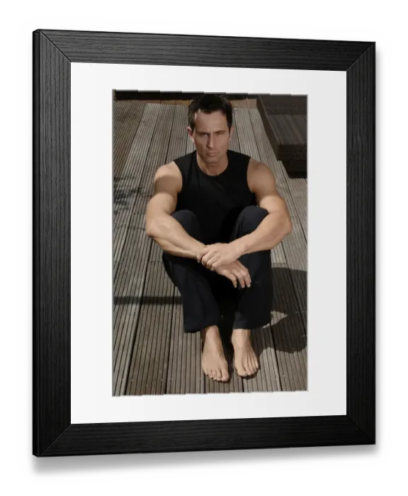 Framed Print : Athletic man on a terrace Framed Print : Athletic man on a terrace