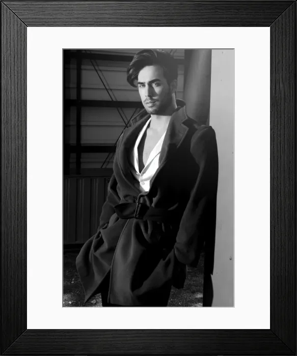 Framed Print : Portrait of a man wearing a coat, nostalgic style Framed Print : Portrait of a man wearing a coat, nostalgic style
