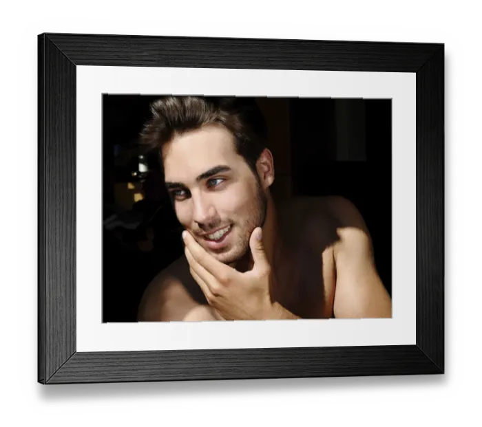 Framed Print : Portrait of a young man in sunlight, beauty shot Framed Print : Portrait of a young man in sunlight, beauty shot