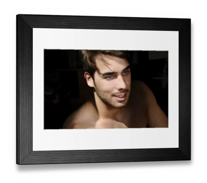 Framed Print : Portrait of a young man in sunlight, beauty shot Framed Print : Portrait of a young man in sunlight, beauty shot