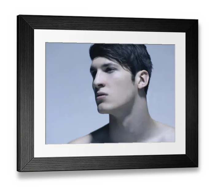 Framed Print : Portrait of a young man, cool tone Framed Print : Portrait of a young man, cool tone