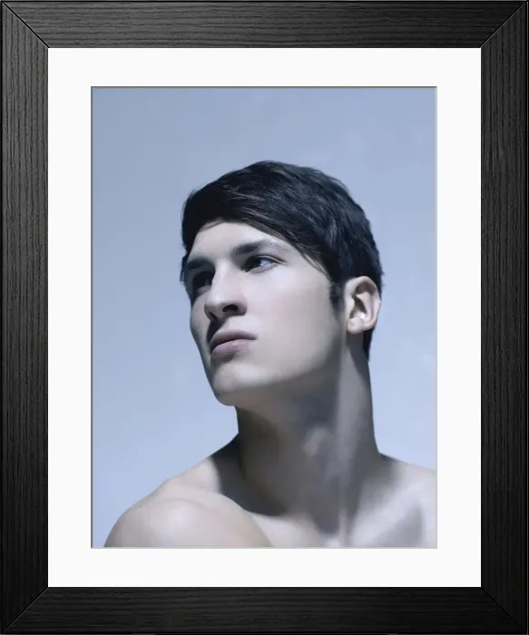 Framed Print : Portrait of a young man, cool tone Framed Print : Portrait of a young man, cool tone
