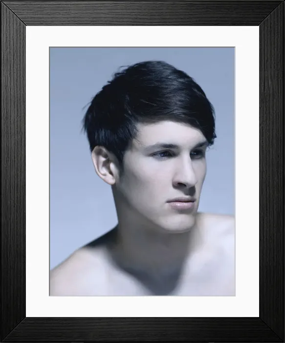 Framed Print : Portrait of a young man, cool tone