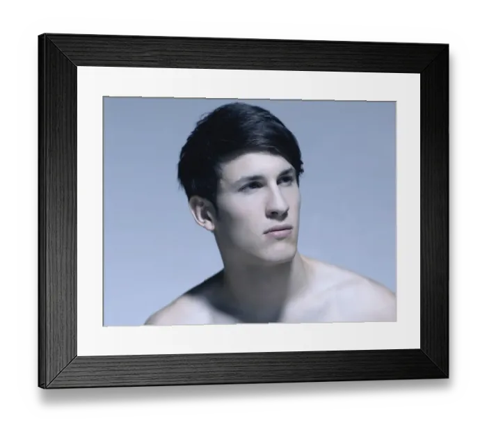 Framed Print : Portrait of a young man, cool tone