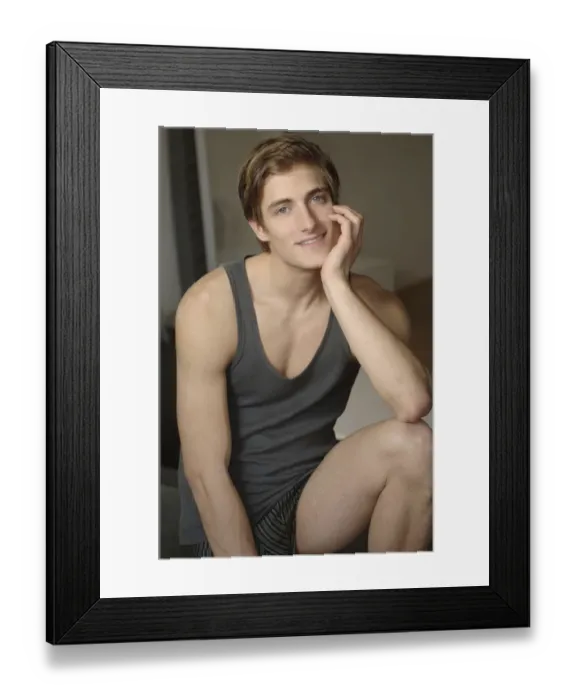 Framed Print : Smiling young man wearing underwear Framed Print : Smiling young man wearing underwear