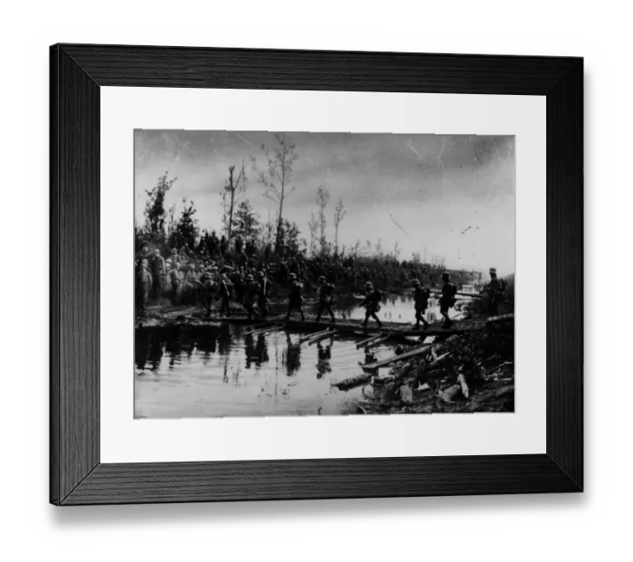 Framed Print : Crossing A Pontoon Framed Print : Crossing A Pontoon