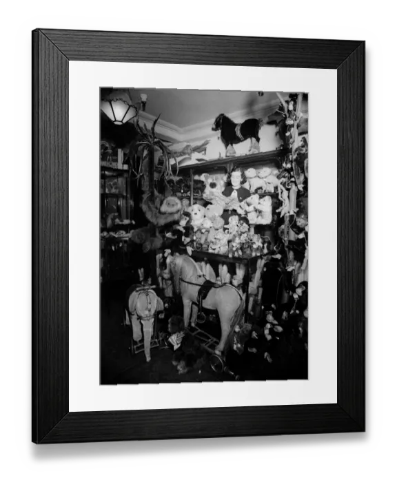Framed Print : Toy Store. circa 1925: A toy department in Londons West End