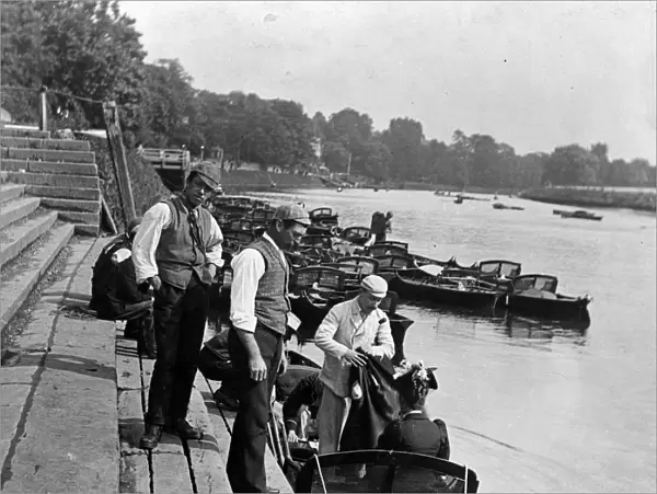 Boating. 1892: Boating at Richmond, London