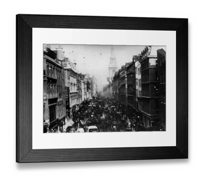 Framed Print : Cheapside. 1878: Congested streets in Cheapside, London Framed Print : Cheapside. 1878: Congested streets in Cheapside, London