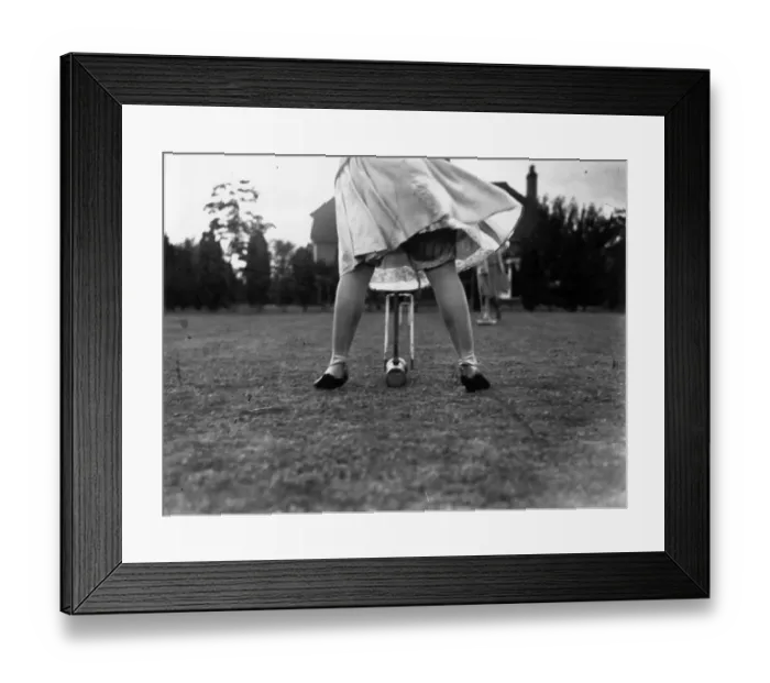 Framed Print : Croquet. circa 1930: A woman playing croquet Framed Print : Croquet. circa 1930: A woman playing croquet