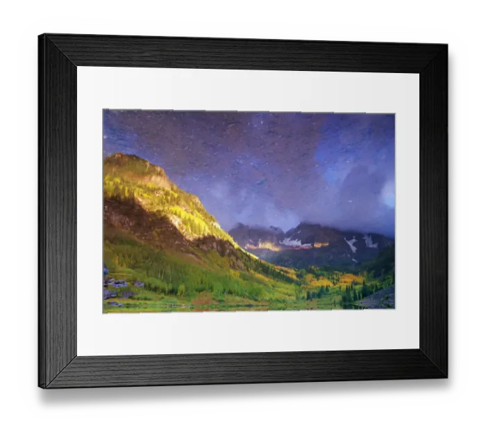 Framed Print : Mountains Reflected in Maroon Lake, Colorado Framed Print : Mountains Reflected in Maroon Lake, Colorado