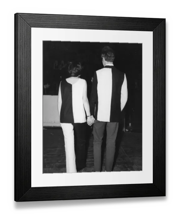 Framed Print : Rag Ball. A couple wearing matching black and white outfits at a Rag Time Framed Print : Rag Ball. A couple wearing matching black and white outfits at a Rag Time