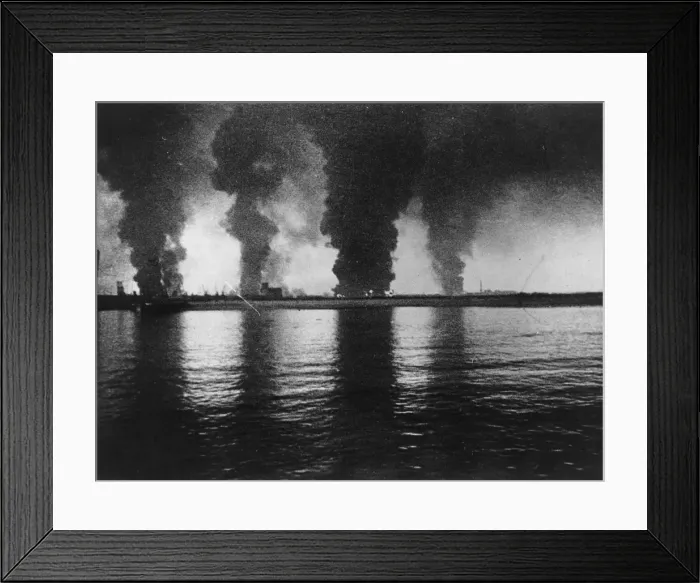 Framed Print : Dunkirk Fires Framed Print : Dunkirk Fires