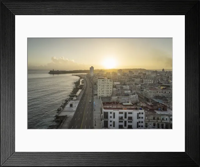 Framed Print : Sunrise over Havana and the Malecon Framed Print : Sunrise over Havana and the Malecon