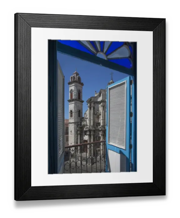 Framed Print : Balcony doors overlooking cityscape, Havana, Cuba Framed Print : Balcony doors overlooking cityscape, Havana, Cuba
