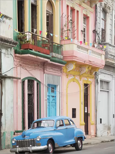 Old american car on El Malecon of Havana