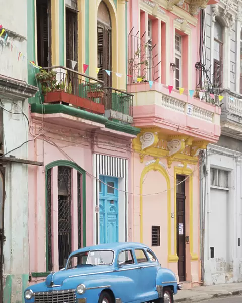 Old american car on El Malecon of Havana
