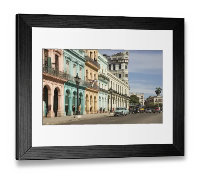 Framed Print : Colorful tropical buildings in old Havana Framed Print : Colorful tropical buildings in old Havana