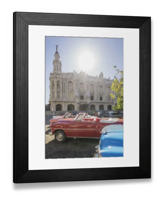 Framed Print : Vintage cars in front of Havana?s National Theater Framed Print : Vintage cars in front of Havana?s National Theater