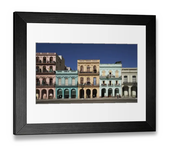 Framed Print : Colorful tropical buildings in old Havana