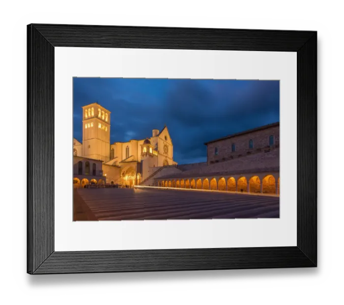 Framed Print : Basilica of San Francesco d Assisi by night Framed Print : Basilica of San Francesco d Assisi by night