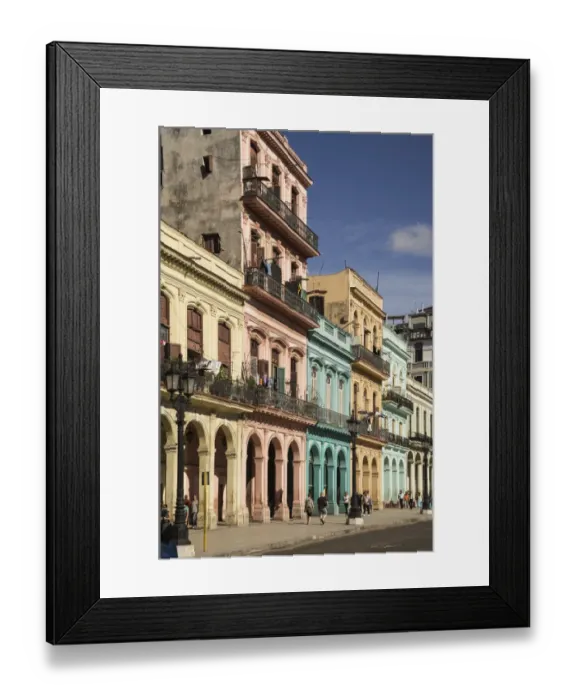 Framed Print : Colorful tropical buildings in old Havana Framed Print : Colorful tropical buildings in old Havana