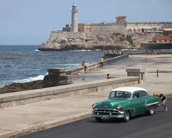 Broken down Classic 50s American car Havana Cuba