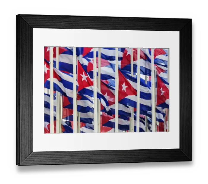 Framed Print : Cuban flags flying outdoors Framed Print : Cuban flags flying outdoors