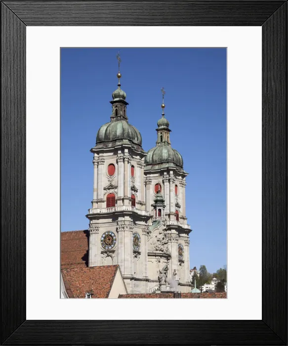 Framed Print : Towers of the Collegiate Church of St. Gallen, cathedral, UNESCO World Heritage Site, St. Gallen, Canton of St. Gallen, Switzerland Framed Print : Towers of the Collegiate Church of St. Gallen, cathedral, UNESCO World Heritage Site, St. Gallen, Canton of St. Gallen, Switzerland