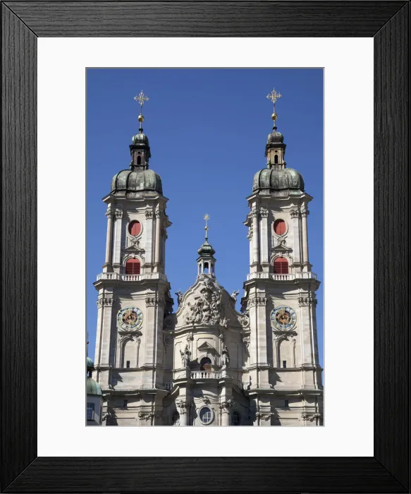 Framed Print : Towers of the Collegiate Church of St. Gallen, cathedral, UNESCO World Heritage Site, St. Gallen, Canton of St. Gallen, Switzerland Framed Print : Towers of the Collegiate Church of St. Gallen, cathedral, UNESCO World Heritage Site, St. Gallen, Canton of St. Gallen, Switzerland