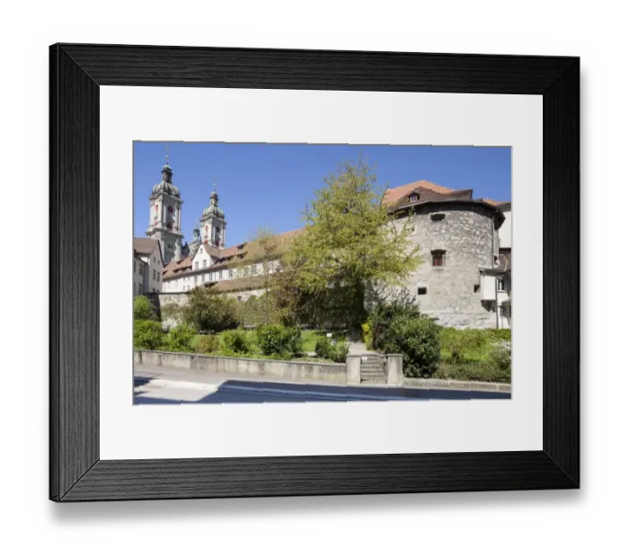 Framed Print : Monastery quarter with the Collegiate Church of St. Gallen, cathedral, UNESCO World Heritage Site, St. Gallen, Canton of St. Gallen, Switzerland Framed Print : Monastery quarter with the Collegiate Church of St. Gallen, cathedral, UNESCO World Heritage Site, St. Gallen, Canton of St. Gallen, Switzerland