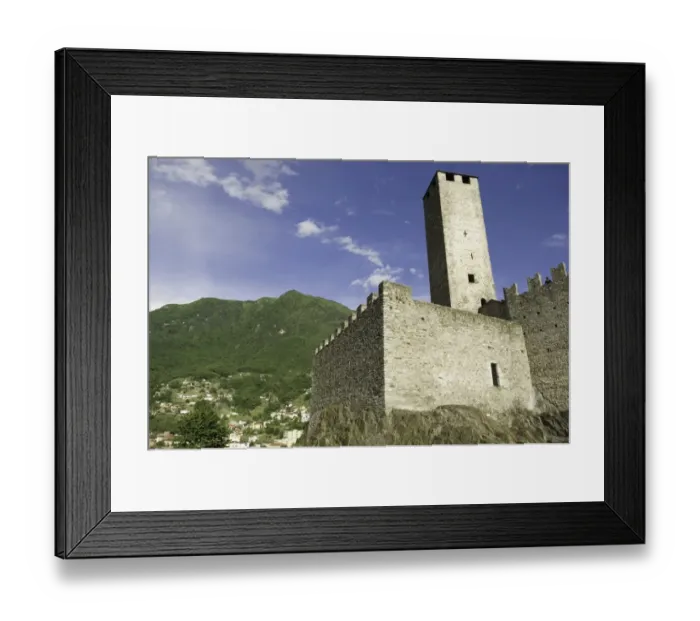 Framed Print : Switzerland, Ticino, Bellinzona, Castelgrande, low angle view Framed Print : Switzerland, Ticino, Bellinzona, Castelgrande, low angle view