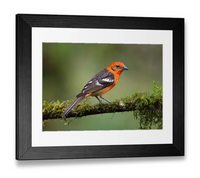 Framed Print : Flame-colored Tanager (Piranga bidentata) male, Costa Rica Framed Print : Flame-colored Tanager (Piranga bidentata) male, Costa Rica