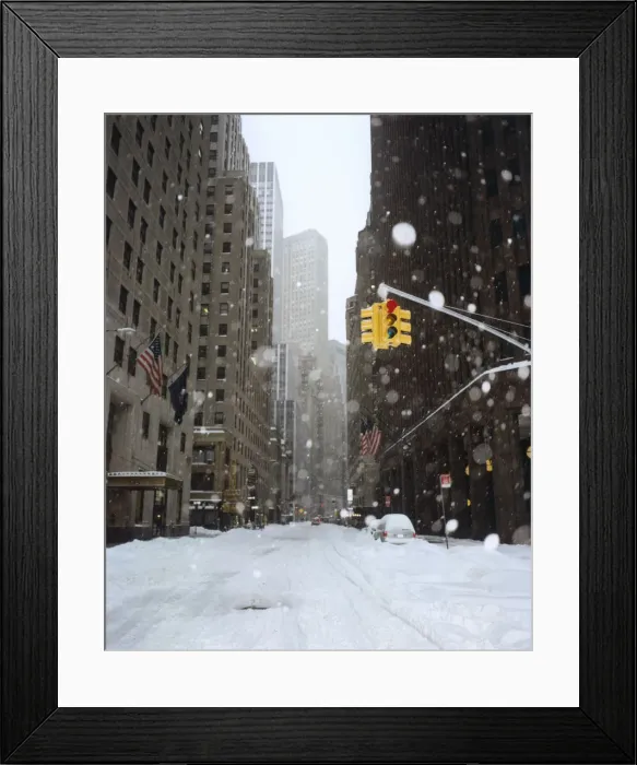 Framed Print : Snow Covered New York Street Framed Print : Snow Covered New York Street