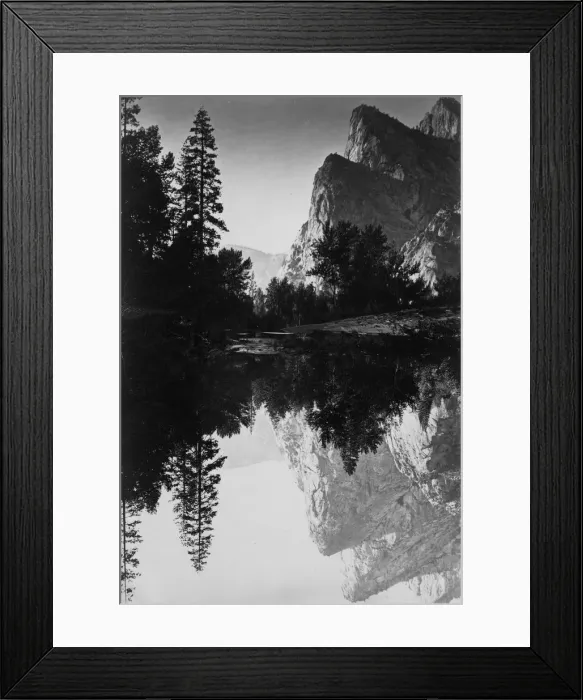 Framed Print : Three Brothers in Yosemite Valley by Carleton E Watkins Framed Print : Three Brothers in Yosemite Valley by Carleton E Watkins