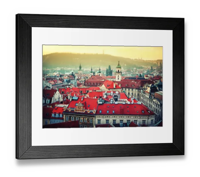 Framed Print : Prague Czech Republic sunset cityscape from above Framed Print : Prague Czech Republic sunset cityscape from above