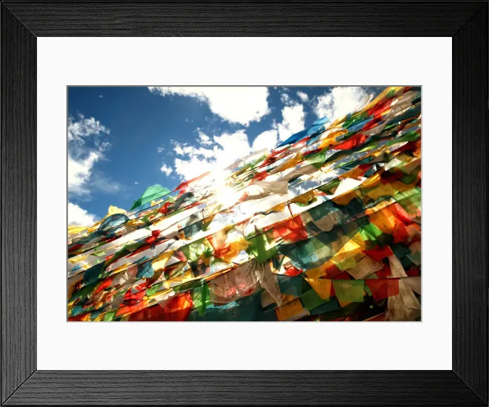 Framed Print : Rows of Colorful Prayer Flags in Mount Everest Sun Framed Print : Rows of Colorful Prayer Flags in Mount Everest Sun